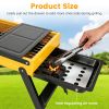 Portable Folding Charcoal Grill Stainless Steel Camping BBQ Grill with Side Panels Compact Tabletop Barbecue Grill with Carry Handle for Picnic Backya