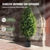 Artificial Cedar Topiary Tree, 36 inch Tall (2 Pieces), with Extra Leaves & Pot Faux Evergreen Fake Pine Cypress Trees Plant