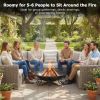 24 Inch Fire Pit Bowl with Handles Outdoor Wood-Burning Firepit
