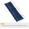 Outdoor Chaise Lounge Cushion, Tufted Thick Patio Lounge Chair Cushion with Ties, 74.8" x 22" x 4", Navy Blue