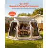 Screen House Tent, 12 x 11 ft, 10-12 Person Pop Up Screen Tent with Extended Awning, Portable Screened in Canopy with Carry Bag, Netting Sides