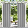 50" x 120" Outdoor Waterproof Grommets Window Curtains for Front Porch ,Gray