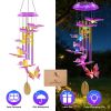 Solar Wind Chime with Aluminum Tubes 7 Color Changing Wind Chime for Outside IP44 Waterproof Outdoor Garden Yard Decor Spring Summer