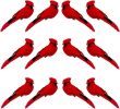 2pcs Red Bird Decor Artificial Red Cardinal Birds Artificial Birds Christmas Cardinal Birds for Tree Flower Floral Arrangements Yard Patio Wreath Desi