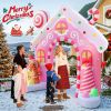 7 FT Christmas Inflatable Gingerbread House Archway Decoration, LED Lighted Xmas Gingerbread Man Blow Up Decor for Lawn Yard Garden Eve Party Home Ind