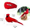 2pcs Red Bird Decor Artificial Red Cardinal Birds Artificial Birds Christmas Cardinal Birds for Tree Flower Floral Arrangements Yard Patio Wreath Desi