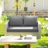 2 Seater Patio Furniture Cushions, Thick Outdoor Loveseat Cushions Furniture Cushions with Removable Cover