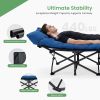 Foldable camping bed with mattress, sturdy and durable folding bed