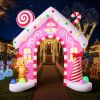 7 FT Christmas Inflatable Gingerbread House Archway Decoration, LED Lighted Xmas Gingerbread Man Blow Up Decor for Lawn Yard Garden Eve Party Home Ind