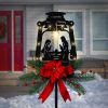 Christmas Garden Jesus Scene Decor, Solar Lighted Outdoor Nativity Set with 9 LED Lights, Christmas Decoration for Indoor Outdoor Holiday Party Garden