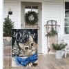 CROWNED BEAUTY Winter Cat Garden Flag 12x18 Inch Double Sided for Outside Small Welcome Burlap Holiday Yard Decoration CF1660-12