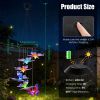 Outdoor Solar Wind Chimes with Butterfly Design, Color Changing LED Light, Waterproof Wind Chime for Garden & Home Decoration