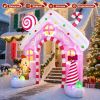 7 FT Christmas Inflatable Gingerbread House Archway Decoration, LED Lighted Xmas Gingerbread Man Blow Up Decor for Lawn Yard Garden Eve Party Home Ind
