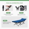 Foldable camping bed with mattress, sturdy and durable folding bed