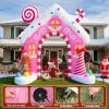 7 FT Christmas Inflatable Gingerbread House Archway Decoration, LED Lighted Xmas Gingerbread Man Blow Up Decor for Lawn Yard Garden Eve Party Home Ind